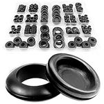 DSL Rubber Grommet Kit, 200pcs 18 Sizes Black Rubber Grommets for Holes Electrical Wire Gaskets Assortment for Cables, Wires, Hobs, Cars, Plugs, Electrical Conductor