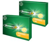 Berocca Mango - Vitamin C Effervescent Tablets - Including B Vitamins, Magnesium, Calcium & Zinc - Support Energy Release & Immune System - 90 Tablets (2 Pack of 45) 3 Months Supply