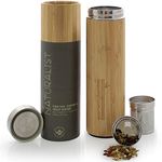 Teabloom All-Beverage Travel Tumbler – Large Capacity 17 oz / 500 ml – Insulated Thermos Mug – Eco-Friendly Bamboo – Travel Tea Infuser – The Naturalist