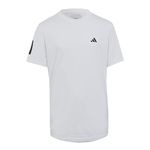 adidas Boys Club Tennis 3-Stripes T-Shirt, White, Medium