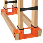 SnugNiture Firewood Log Storage Rack Bracket Kit with Screws, Fireplace Wood Storage Holder. Powder Coated Heavy Duty Steel and Adjustable to Any Length for Fitting Indoor/Outdoor, Orange