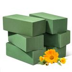 Pack of 6 Floral Foam Blocks, Green Fake Plant Bricks Dry and Wet Floral Foam Blocks Styrofoam Foam Floral Arranging Supplies for Flower