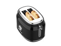 Frigidaire ETO102-BLACK, 2 Slice Toaster, Retro Style, Wide Slot for Bread, English Muffins, Croissants, and Bagels, 5 Adjustable Toast Settings, Cancel and Defrost, 900w, Black