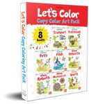 Let's Colour Copy Colouring Boxset : Pack of 8 Books (Transport, Professions, Pets, Fish, Insects, Robots, Mandalas and Sports)