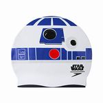 Speedo Unisex Kids Star Wars Slogan Print Swim Cap for Boys and Girls - White & Blue