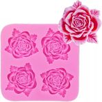 Skytail Premium Rose, Tulip Flower Silicone Fondant Molds for Chocolate Cookies Cupcake Cake Candy, Gummy, Jelly, Resin, Polymer Clay Art, Moulds 4 Cavities Rose Mould Baby Shower