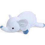 WeBingo 24" | 4.2 Pounds Blue Elephant Weighted Stuffed Animals - Cute Weighted Plush Toy Comfort Weighted Plush Pillow Gifts for Kids & Adults (24" | 4.2 lbs, Blue Elephant)