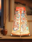 SHILP KATHA Handicraft Leather Lamps For Home Decoration — Handmade Decorative Side Table Bedside Lamps for Bedroom | Lamp Shade for Living Room Home Decor | Birds