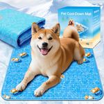 Dog Cooling Mat for Dogs 90 x 60CM Large Non-Toxic Pads Solid Gel Pet Cool Mat Durable Anti-Scratch Resistant Self-Cooling Bed waterproof Soft Foldable Mat, 2026 Summer Cutting-Edge Cryo-Design