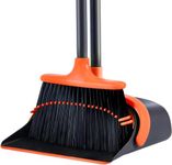 Broom and Dustpan, Broom and Dustpan Set for Home, Long Handle 52" Broom with Stand Up Dustpan Set for Home Kitchen Room Office Lobby Indoor Floor Cleaning/Dustpan and Broom Set