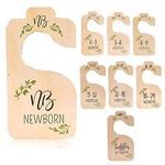 Baby Wardrobe Dividers, 8 PCS Baby Closet Dividers from Newborn to 24 Month Wood Baby Clothes Dividers Safe Wardrobe Separators for Infant Newborn Boys & Girls