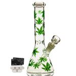 Glass Bong with Spiral Bong Filter, 14.5mm Glass Bong Bowl 19.3oz Water Bong with Bong Accessories Buckle Hookahs Glass Bongs Cheap Bongs (Transparent Bongs) (Blue Bong Pipe)