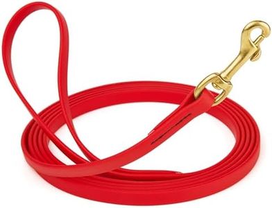 Viper Biothane K9 Working Dog Leash Waterproof Lead for Tracking Training Schutzhund Odor-Proof Long Line with Solid Brass Snap for Puppy Medium and Large Dogs, 20ft Cherry Red