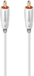 AudioQuest Greyhound Subwoofer RCA Cable - 3m, White (GHOUND03)