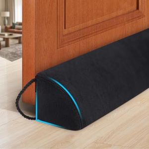 HomeProtect Door Draft Stopper 36 Inch Triangle Under Door Cold Air Stoppers Black Wind/Breeze Noise Blocker Door Sweeps, Improved Triangle Design More Fits 0 to 2" Door Gaps