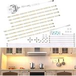 WOBANE Under Cabinet Lighting Kit,Flexible 8 * 30cm LED Strip Lights,Under Counter Lights for Kitchen,Cupboard,Desk,Monitor Back,Shelf,DIY Tape Light,2700K WarmWhite,12v Adapter & Variety Connectors