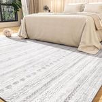 Boho Area Rug 8x10 Carpet-Rugs for Living Room Distressed Moroccan-Machine Washable Rugs for Bedroom Dining Room Living Room Rug Modern Grey Neutral Rug