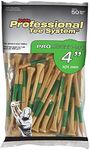 Pride Professional Tee System (4 inch ProLength Max Tee - 50 Count Bags (Green on Natural)