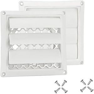 2 Pack 4" Plastic Dryer Vent Cover for House with Aluminum Built-in Pest Grille Guard Screen, Exterior Wall Vent Cover for Dryer Vents Range Hood Vent AC Vent