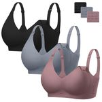 Angelhood Nursing Bras for Breastfeeding Support Maternity Bras Seamless Pregnancy Bralette for Women with Extender 3 Pack