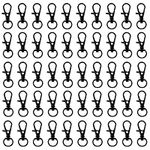 Belle Vous 50 Pack Black Metal Mini Swivel Lobster Clasps - 33mm in Length - Premium Lanyard Snap Key Hooks - Hook for Rings, Zippers, Crafts, Clips, Jewellery, Chains and Keychains