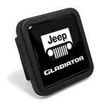 iPick Image for Jeep Gladiator Black Rubber Heavy-Duty 2" Trailer Tow Hitch Receiver Cover for Class 3 and Class 4