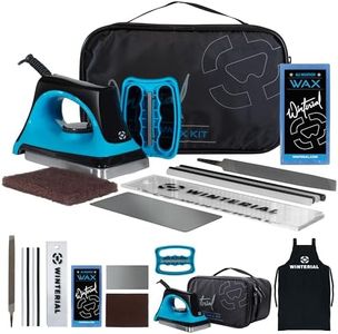 Winterial Snowboard and Ski Tuning Kit, with Iron, All-Temp Snowboard Wax, Angled Edge Tuner File, PTEX Rods and Wax Apron