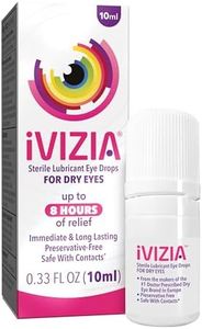 iVIZIA Sterile Lubricant Eye Drops for Dry Eyes, Preservative-Free, Moisturizing, Dry Eye Relief, Contact Lens Friendly, 0.33 fl oz Bottle