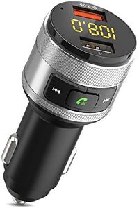 ZeaLife Bluetooth FM Transmitter, Wireless Radio Adapter for Car with QC 3.0 Fast Charging Port Hands Free Calling Car Charger and Music Player Kit Dual USB Ports Support USB Flash Drive, Silver