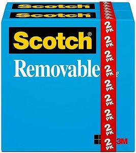 Scotch Removable Tape, 3/4 in x 1,296 in, 2 Boxes/Pack, Post-it Technology (811-2PK)