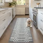 REFETONE Runner Rug, 2'6''x6' Long Door Mats Indoor Runners for Hallways, Non Slip Rubber Backing Entry Rug, Washable Entrance Floor Mat Runner for Home, Kitchen, Laundry, Living Room, Garage, Grey