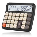 Standard Function Desktop Calculator,Powered by Batteries(Included),12 Digit Large LCD Display,Big Buttons Easy to Press,Automatic Sleep,for Office,School, Home. (Black)