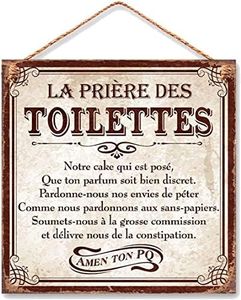 Rétro Plaque métallique à Suspendre Prière des Toilettes 20 cm