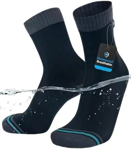 DexShell Waterproof Socks for Men & Women, Hiking Walking Outdoor Gear in Cold Wet Weather, Cotton Inners with Breathable PFOA-free Membrane, Unisex LG, JBG Black