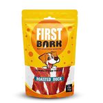 First Bark Jerky Dog Treats, Human Grade High Protein Flake Chicken, Fully Digestible Healthy Snack & Training Treat, Free from by-Products & Gluten, Roasted Duck (2 X 70g) - All Life Stages