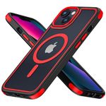 MobNano Magnetic Case For iPhone 13/14 6.1-Inch [Support MagSafe Wireless Charging] Shockproof Phone Bumper Cover - Black Red