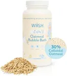 WIISH Baby Oatmeal Bubble Bath - Baby Bubble Bath for Sensitive Skin with 30% Colloidal Oatmeal | Aloe vera powder + Lavender powder Healing Ingredient, soothing Itchiness, Rashes, Dryness 16 oz(260g)