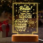 Gifts for Bestie, Best Friend Birthday Gifts, Acrylic Night Light Gift with Touching Words, 3D Illusion Lamp Gifts, Bedroom Decor Light, Bestie Gifts for Christmas, Valentine's Day, Thanksgiving