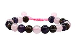 Crystal Heaven Sleep Bracelet for Women Men - Crystal Bracelet with Amethyst, Smoky Quartz and Rose Quartz Stones - Spiritual Gift Bracelet