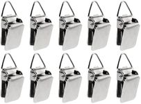 Hanging Clips Pack of 10 Triangle Back Medium Power for Tapestry Small Rugs,Towel, Shawl and Paintings by Wise Linkers (Silver)