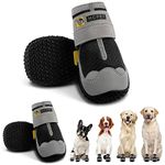 Hcpet Dog Boots Breathable Dog Shoes for Small Medium Large Dogs, Anti-Slip Puppy Booties Paw Protector with Reflective Straps 4Pcs