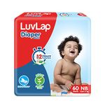 LuvLap Pant Style Baby Diapers, New Born/X-Small (NB/XS), 60 Count, For babies of Upto 5Kg with Aloe Vera Lotion for rash protection, with upto 12hr protection, Diapers