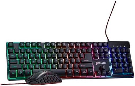 Skytech Gaming Classic RGB Gaming Mouse & Keyboard Combo, Customizable Chroma RGB Lighting, Max 6200 DPI & 104 Keys USB Wired Mouse & Keyboard, Ergonmic Comfortable Feel Design, Color Black