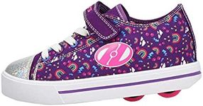 Heelys Girl's Snazzy X2 Wheeled Heel Shoe, Purple Multi Rainbow, 2 US