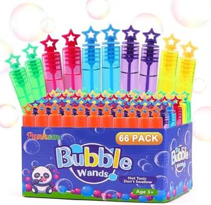 PanKome 66 Pcs Mini Bubble Wands in 6 Colors, Mini Bubbles Bulk Assortment Toys，Bulk Party Favors for Kids, Themed Birthday, Christmas, New Year, Valentine, School Classroom Prizes for Boys & Girls