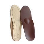 Leather Arch Support Shoe Insole, Orthotics for Plantar Fasciitis, Flat Feet, Low and High Arch; With Metatarsal Pad and Heel Cradle; Semi-Rigid for Adult, Rigid for Kids, Washable; Foot, Knees, Back Pain Relief, Adjustable Arch Height (Brown, US M 12/W 13.5 EU 46)