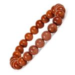 GEMSMANTRA Natural Reiki Feng Shui Sunstone Bracelet for Nurturing Releasing Abundance prosperity | Lab Certified 8mm Beads Stretchable Elastic Bracelet, Crystal Healing Gemstone Band for Gifting