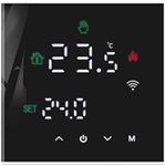 MincoHome Smart Thermostat Touch Screen WiFi Enabled Programmable Temperature Control For Electric Heating/Gas Boiler Save Energy (Black Electric Heating)