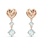 Swarovski Lifelong Heart drop earrings, Heart, White, Rose gold-tone plated