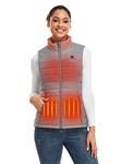 ORORO Women's Heated Vest With Battery Pack Heated Gilet for Women (Silver Grey,M)